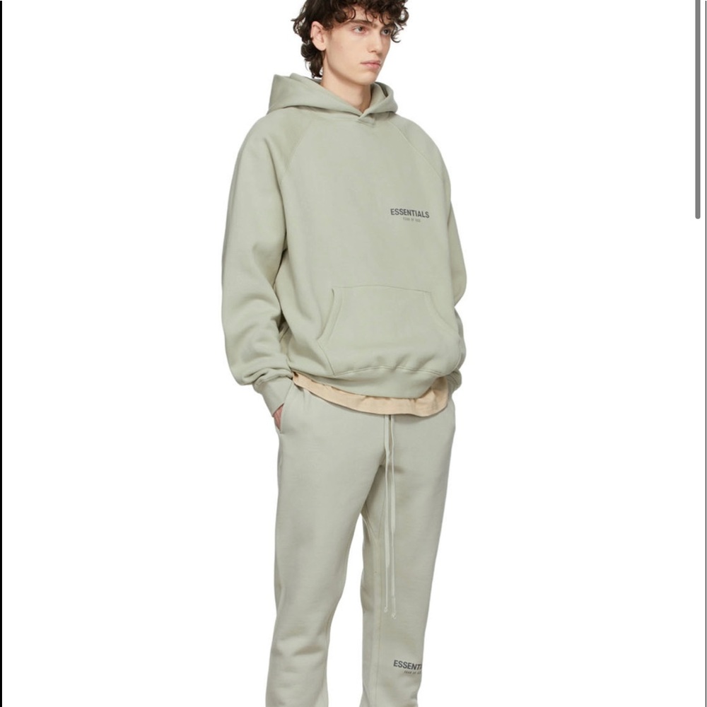 SOLD LINDA Fear of God UNISEX Green / Concrete hoodie receipt avail LAST ONE - Picture 2 of 8